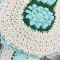 Jogo Banheiro 3 peças de Crochê Mônaco Verde Água Produto feito a mão