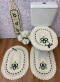 Jogo Banheiro 4 peças de Crochê - Florzinha Preta - Produto feito a mão