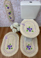 Jogo Banheiro 4 peças de Crochê - Florzinha Roxa e Lilas - Produto feito a mão