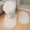 Jogo Banheiro de Crochê 3 Peças Crú Feito a Mão