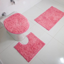 Jogo de Banheiro Antiderrapante Macarrão - Rosa