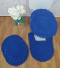 Jogo de Banheiro Crochê Colorido 3 Peças - Azul royal  - Produto Feito a Mão