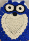 Jogo de Banheiro Crochê 3 Pçs - Coruja Azul - Produto Feito a Mão