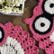 Jogo de Banheiro Crochê 3 Peças - Coruja Rosa Chiclete - Produto 100% Feito a Mão