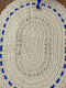Jogo de Banheiro Crochê 3 Peças - Fita Azul - Produto Feito a Mão
