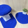 Jogo de Banheiro Crochê Colorido 3 Peças - Azul Bic - Produto Feito a Mão
