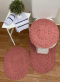 Jogo de Banheiro Crochê Colorido 3 Peças - Rose - Produto Feito a Mão