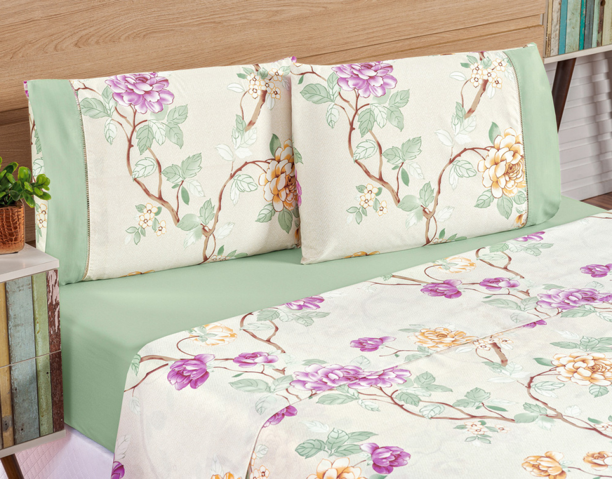 Lençol estampado Patchwork Cama Queen 04 peças Delicada e Elegante -  Casinha de Luxo