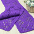Jogo de Passadeira de Crochê Retangular 3 Peças Roxo
