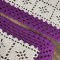 Jogo Passadeira Crochê Retangular 3 Peças Aranha Crú com Roxo