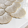 Kit 2 Sousplat Metalizado Emborrachado Floral Branco C/Dourado