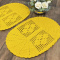 Kit 2 Tapetes de Crochê Oval Colorido Amarelo