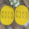 Kit 2 Tapetes de Crochê Oval Colorido Amarelo