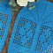 Kit 2 Tapetes De Crochê Oval Colorido Azul Claro