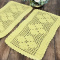 Kit 2 Tapetes de Crochê Retangular Colorido Amarelo Claro