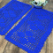 Kit 2 Tapetes de Crochê Retangular Colorido Azul Bic