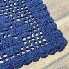 Kit 2 Tapetes de Crochê Retangular Colorido Azul Marinho