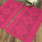Kit 2 Tapetes de Crochê Retangular Colorido Rosa Chiclete