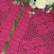 Kit 2 Tapetes de Crochê Retangular Colorido Rosa Chiclete