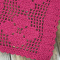 Kit 2 Tapetes de Crochê Retangular Colorido Rosa Chiclete