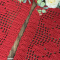 Kit 2 Tapetes de Crochê Retangular Colorido Vermelho