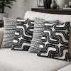 Kit 4 Capas de Almofada Chenille Geométricas Preto