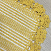 Kit Jogo Passadeira 3 Peças Tear com Crochê Amarelo