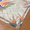 Lugar Americano Estampado Plástico Lavável Floral Laranja