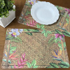 Lugar Americano Estampado Plástico Lavável Flores Coloridas