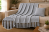 Manta Decorativa 100% Algodão 1,70x1,10 para Sofá, Poltrona ou Peseira de Cama Cinza