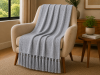 Manta Decorativa 100% Algodão 1,70x1,10 para Sofá, Poltrona ou Peseira de Cama Cinza