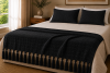 Manta Decorativa 100% Algodão 1,70x1,10 para Sofá, Poltrona ou Peseira de Cama Preto