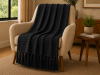 Manta Decorativa 100% Algodão 1,70x1,10 para Sofá, Poltrona ou Peseira de Cama Preto