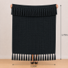 Manta Decorativa 100% Algodão 1,70x1,10 para Sofá, Poltrona ou Peseira de Cama Preto