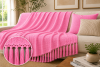 Manta Decorativa 100% Algodão 1,70x1,10 para Sofá Poltrona Peseira Cama Rosa Chiclete
