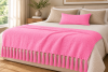 Manta Decorativa 100% Algodão 1,70x1,10 para Sofá Poltrona Peseira Cama Rosa Chiclete
