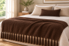 Manta Decorativa 100% Algodão 1,70x1,10 para Sofá Poltrona Peseira Cama Tabaco