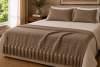 Manta Decorativa 100% Algodão 1,70x1,10 para Sofá Poltrona Peseira de Cama Caqui