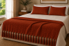 Manta Decorativa 100% Algodão 1,70x1,10 para Sofá Poltrona Peseira de Cama Ferrugem