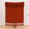 Manta Decorativa 100% Algodão 1,70x1,10 para Sofá Poltrona Peseira de Cama Ferrugem