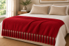 Manta Decorativa 100% Algodão 1,70x1,10 para Sofá Poltrona  Peseira de Cama Vermelha