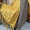 Manta Decorativa Algodão - Amarela - 170x110