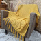 Manta Decorativa Algodão - Amarela - 170x110