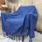 Manta Decorativa Algodão - Azul Bic - 170x110