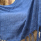 Manta Decorativa Algodão - Azul Bic - 170x110