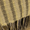 Manta Decorativa Algodão Caramelo C/ Listrinhas Marrom- 170x110
