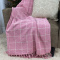 Manta Decorativa de Algodão Quadriculada Rosa 1,60mt X 1,20mt