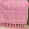 Manta Decorativa de Algodão Quadriculada Rosa 1,60mt X 1,20mt