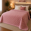 Manta Fleece Petit Poá Casal 1,80x2,20 Rosé