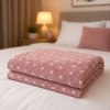 Manta Fleece Petit Poá Queen 2,20m x 2,40m Rosé